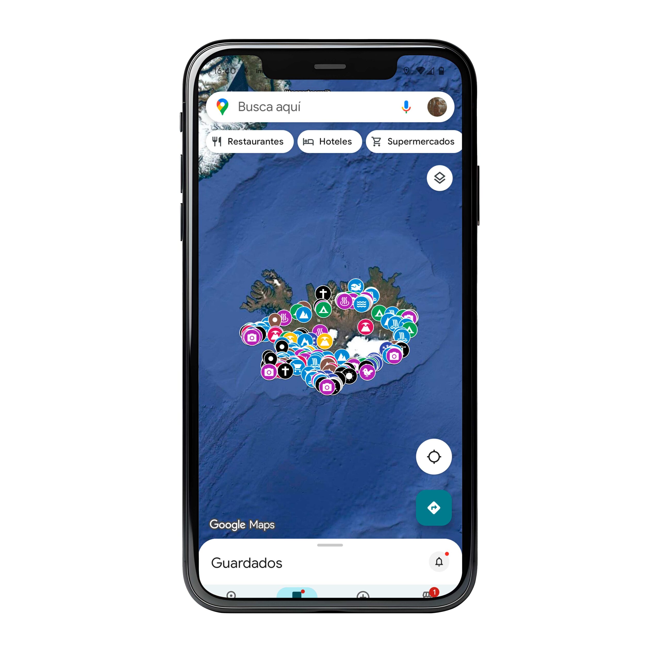 Mapa de Islandia version movil