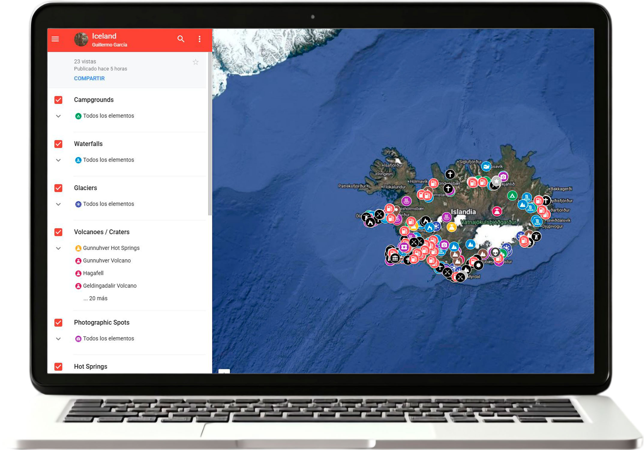 Mapa de Islandia en pc